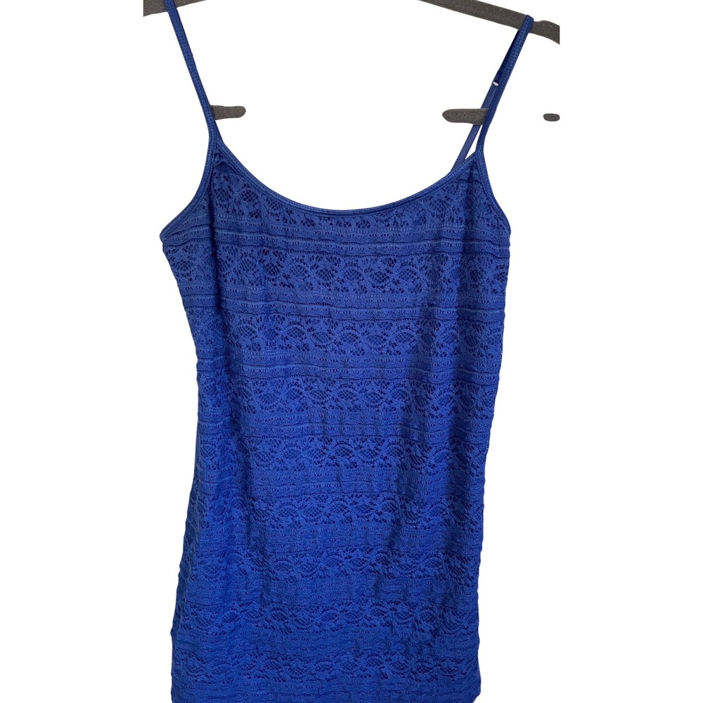 Y2K Aeropostale Royal Blue Lace Front‎ Cami Tank Top Size Medium Coquette Boho